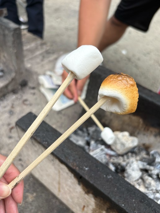 BBQで焼き色をつけたマシュマロ